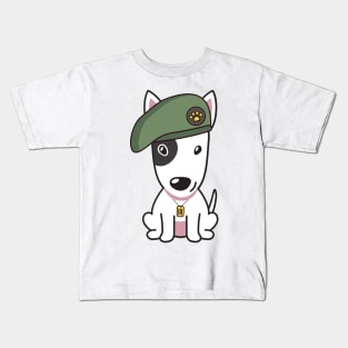 Green Beret Bull Terrier Kids T-Shirt